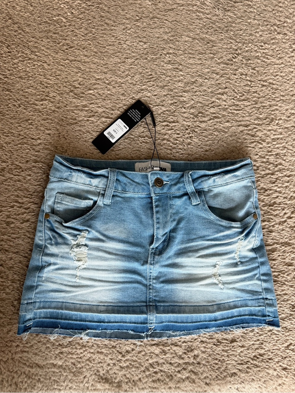 Fashion Nova Light Blue Mini Skirt